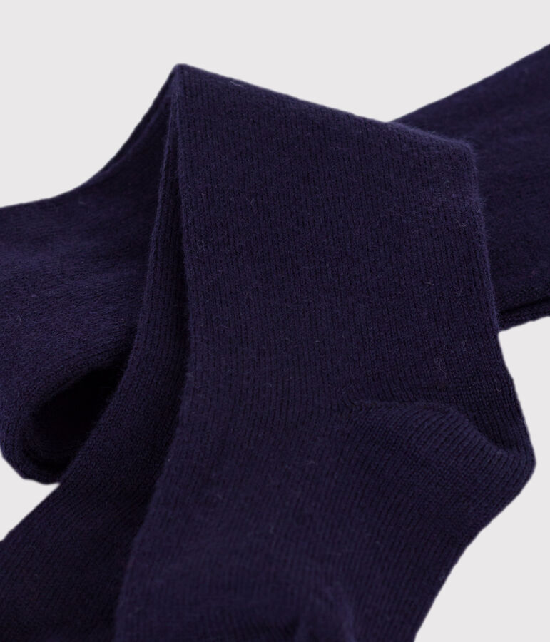 Leotardos lisos de algod&oacute;n para beb&eacute; azul