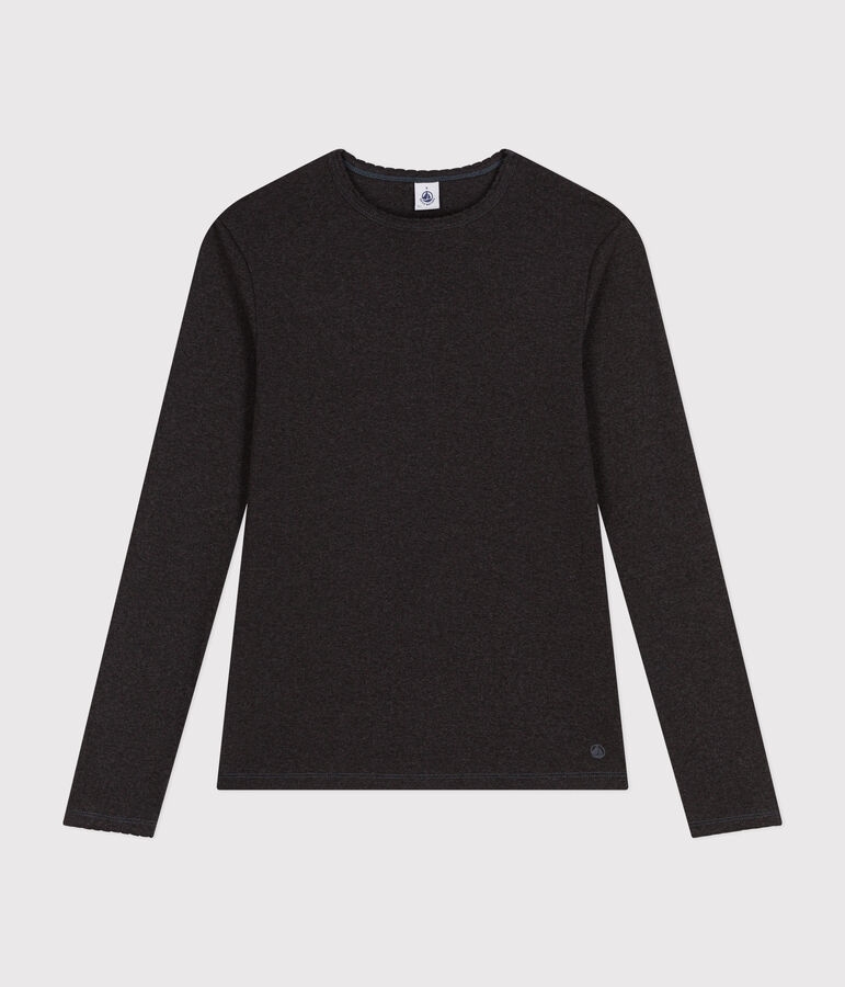 Camiseta L'ICONIQUE de algod&oacute;n de punto cocotte para mujer gris