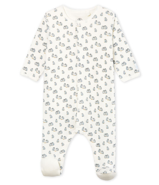 Bodyjama para bebé niño de terciopelo blanco MARSHMALLOW/blanco MULTICO