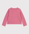 C&aacute;rdigan infantil liso de algod&oacute;n rosa