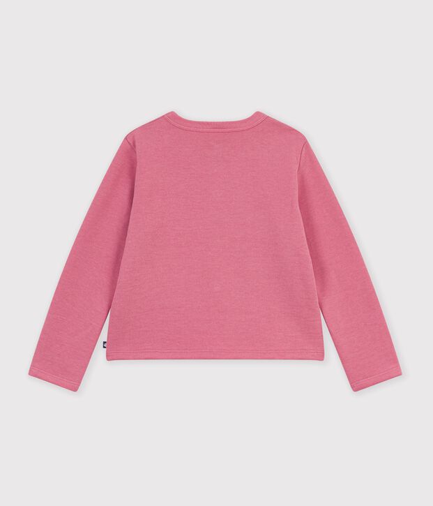 C&aacute;rdigan infantil liso de algod&oacute;n rosa