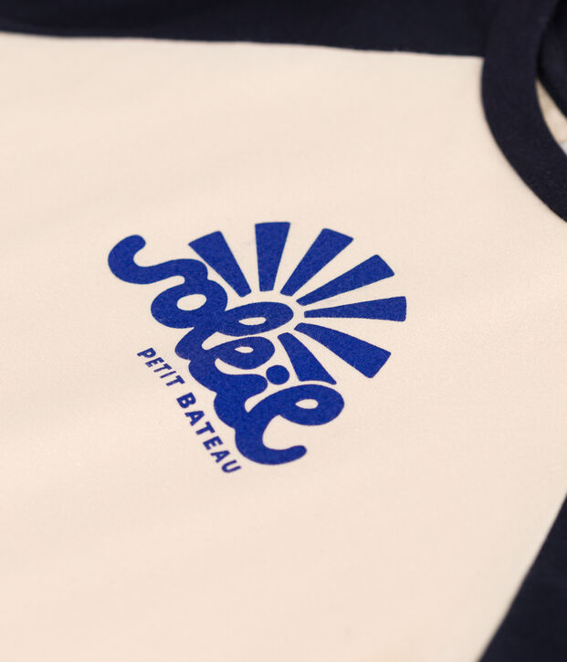 Camiseta estampada de punto para ni&ntilde;o crudo/azul