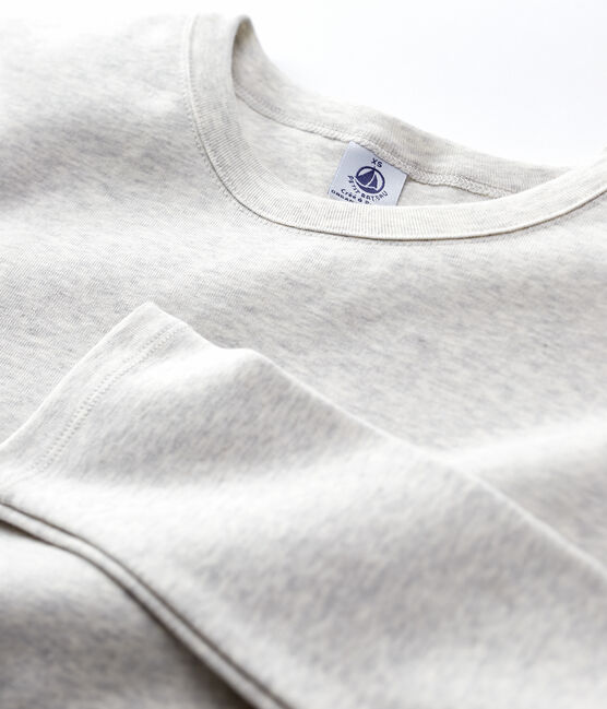 Camiseta LA ICONICA de algodón con cuello redondo para mujer gris BELUGA CHINE