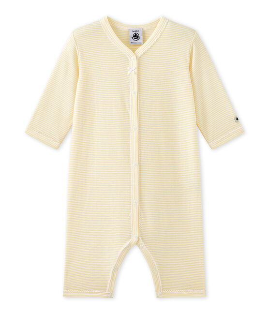 Pijama sin pies milrayas para bebé niña amarillo TEMPETE/blanco MULTICO