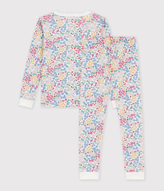 Pijama infantil muy ajustado de algod&oacute;n con estampado multicolor/rosa/multicolor