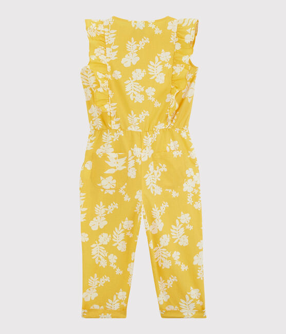 Mono de popelina estampada para niña amarillo ORGE/blanco MARSHMALLOW