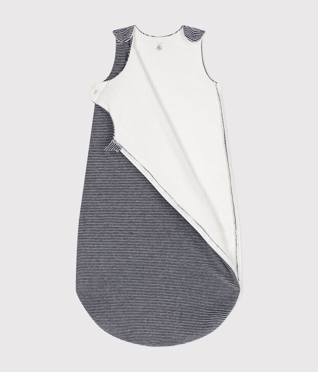 Saco de terciopelo milrayas para beb&eacute; azul/blanco