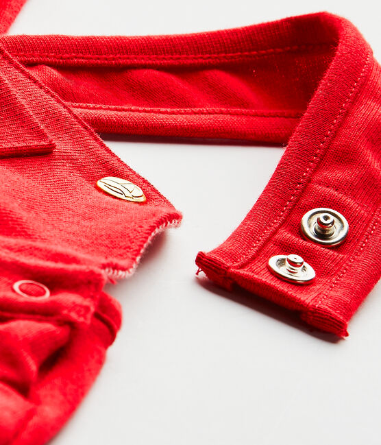 Peto corto bebé niña en jersey tupido rojo TERKUIT