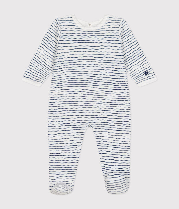 Dors bien en velours b&eacute;b&eacute; blanco/azul