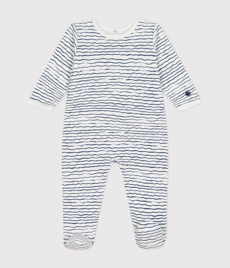 Dors bien en velours b&eacute;b&eacute; blanco/azul