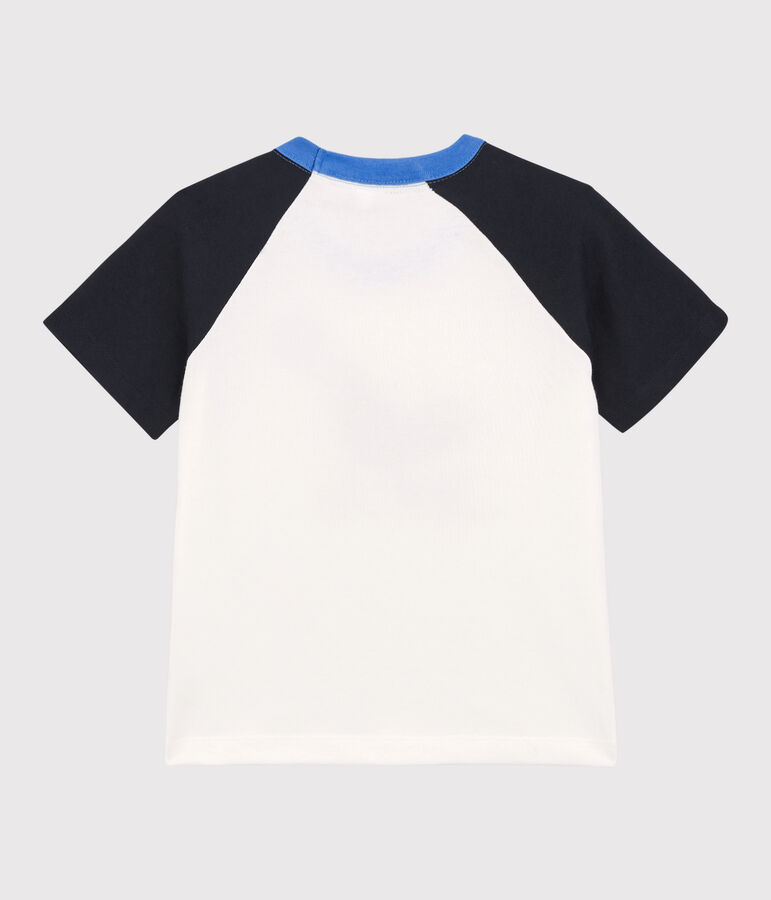Camiseta de manga corta para ni&ntilde;o blanco/azul