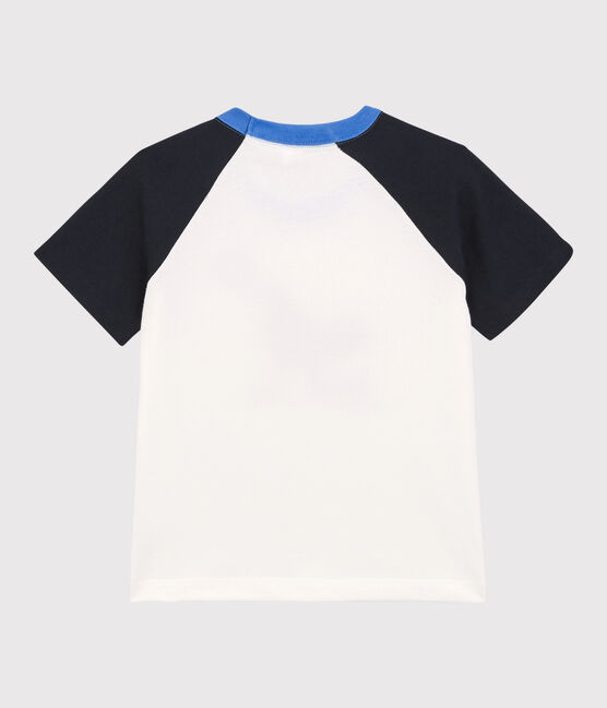 Camiseta de manga corta para niño blanco MARSHMALLOW/azul SMOKING