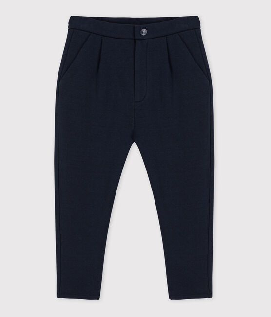 Pantalón cálido de terciopelo y muletón de niña / niño azul SMOKING