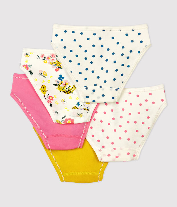 Juego de 5 braguitas con estampado de pantera de ni&ntilde;a de algod&oacute;n multicolor