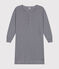 Camisón de algodón a rayas para mujer azul SMOKING/blanco MARSHMALLOW