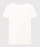 Camiseta LA RECTA de algodón con cuello de pico para mujer blanco ECUME