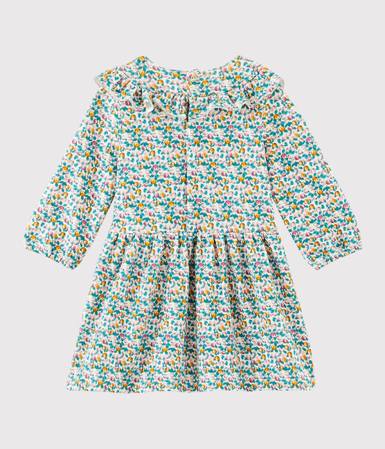 Vestido de manga larga para bebé niña blanco MARSHMALLOW/blanco MULTICO