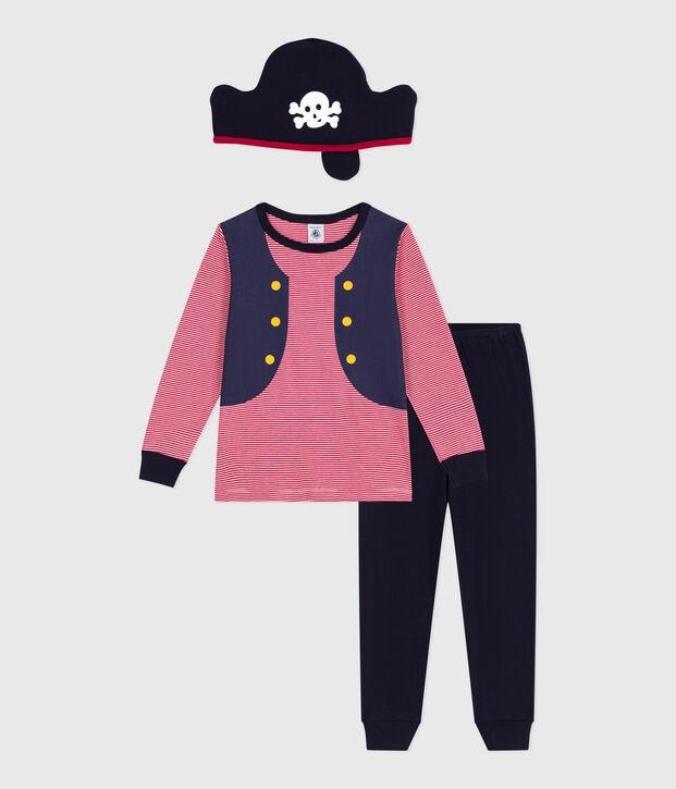 Pijama tipo disfraz infantil de algod&oacute;n de pirata azul/multicolor