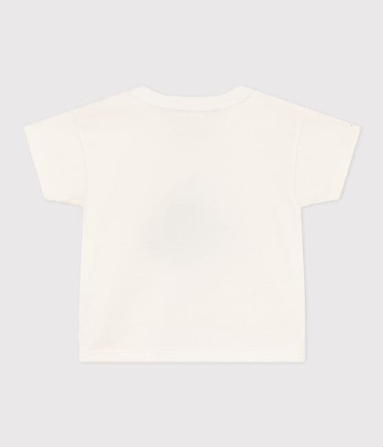Camiseta Petit Bateau X Snoopy de punto ligero para bebé blanco MARSHMALLOW