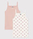 Juego de 2 camisetas de tirantes de algodón con flores para niña
