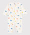 Pijama sin pies de algodón estampado para bebé blanco MARSHMALLOW/blanco MULTICO