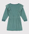 Vestido de manga larga de rizo de terciopelo liso de niña verde BRUT