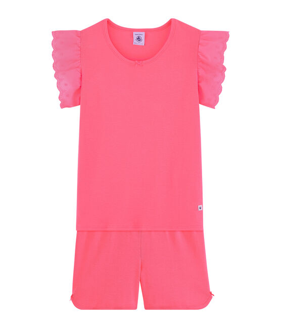 Pijama corto de punto para niña rosa CUPCAKE