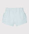 Pantalón corto de mil rayas para bebé niña blanco MARSHMALLOW/azul ACIER