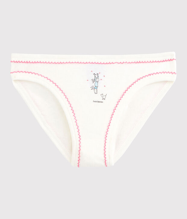 Braguita de ni&ntilde;a de algod&oacute;n blanco/rosa