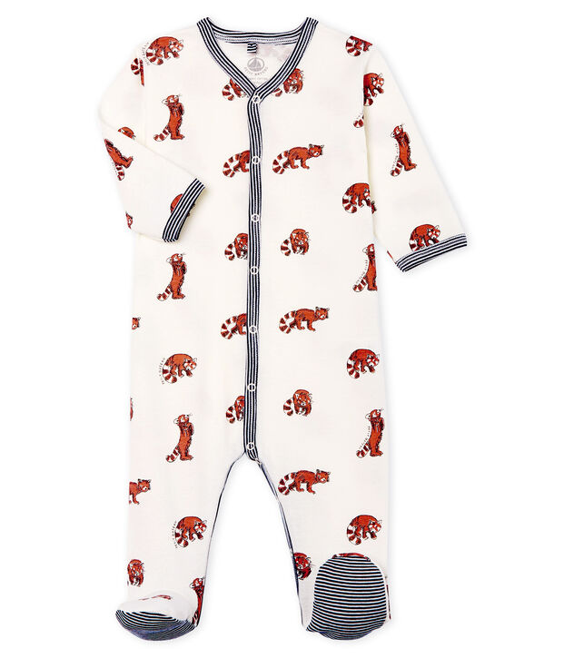 Pelele de punto acanalado para beb&eacute; de ni&ntilde;o blanco/multicolor