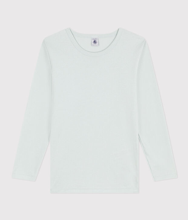 Camiseta de manga larga de algod&oacute;n azul