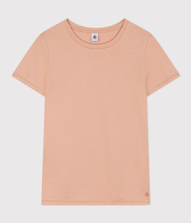 Camiseta LA RECTA de algod&oacute;n con cuello redondo para mujer beige