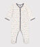 Pijama de terciopelo para bebé blanco MARSHMALLOW/blanco MULTICO