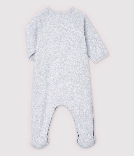 Pijama enterizo gris jaspeado de bebé de algodón ecológico gris POUSSIERE CHINE