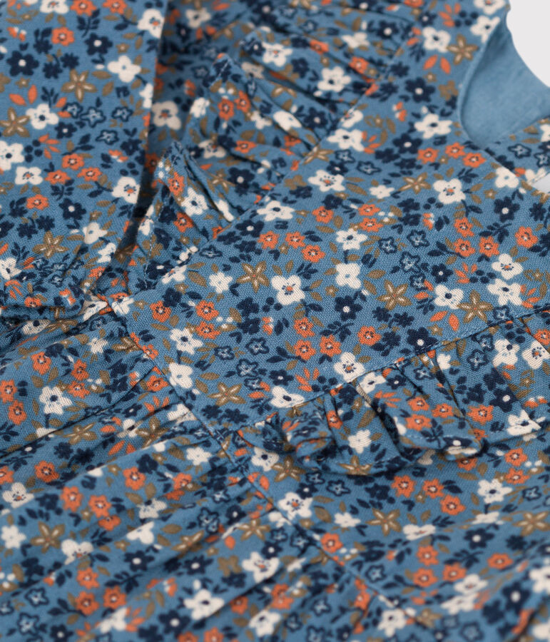 Vestido estampado de manga larga de gasa de algod&oacute;n para beb&eacute; ROVER/ MULTICO