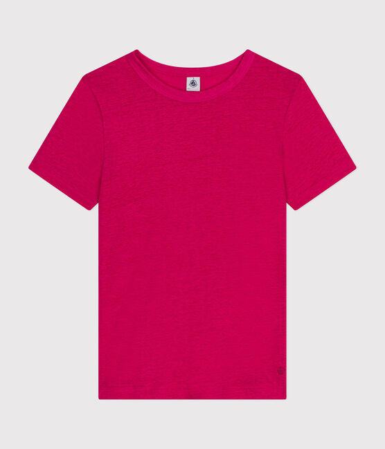 Camiseta, La Icónica de lino de mujer rosa DELHI