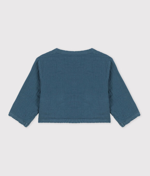 C&aacute;rdigan de gasa de algod&oacute;n para beb&eacute; gris