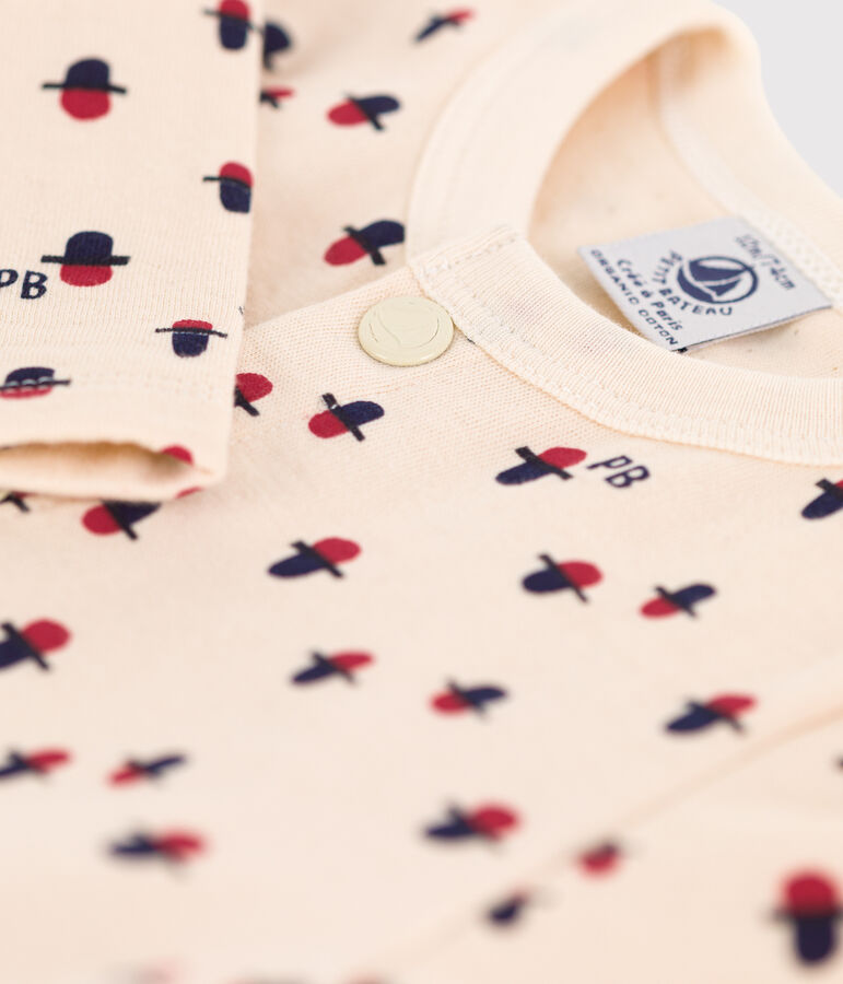 C&aacute;rdigan de t&uacute;bico estampado de beb&eacute; crudo/multicolor