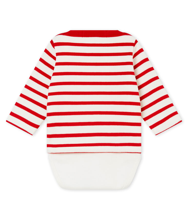 Body marinero ic&oacute;nico para beb&eacute; ni&ntilde;o blanco/rojo
