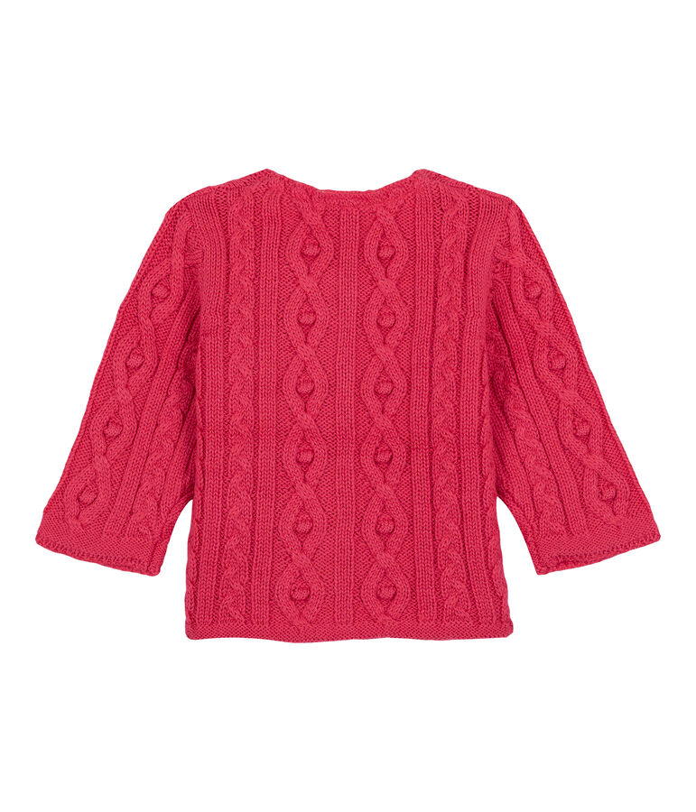Cable-knit cardigan rosa