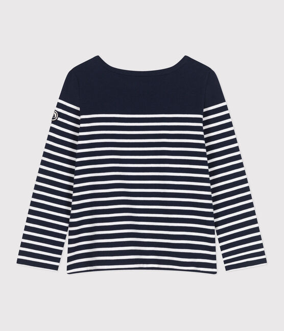 Marinera de algodón de manga larga para mujer azul SMOKING/blanco MARSHMALLOW