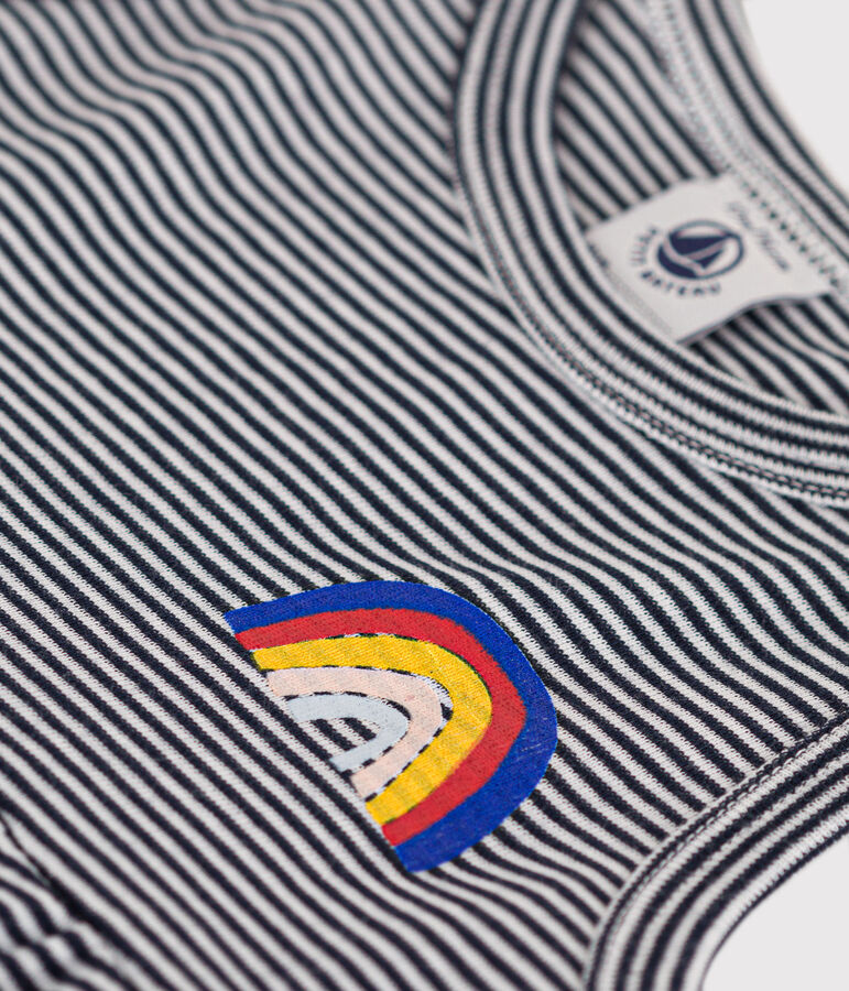 Vestido sin mangas de algod&oacute;n a rayas para beb&eacute; azul/blanco