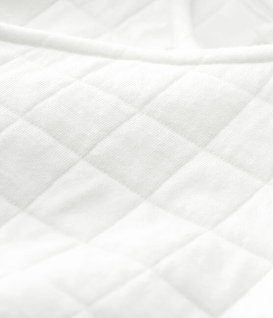 Cárdigan de bebé acolchado de algodón orgánico blanco MARSHMALLOW