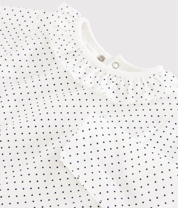 Bodi de manga larga para beb&eacute; ni&ntilde;a blanco/azul