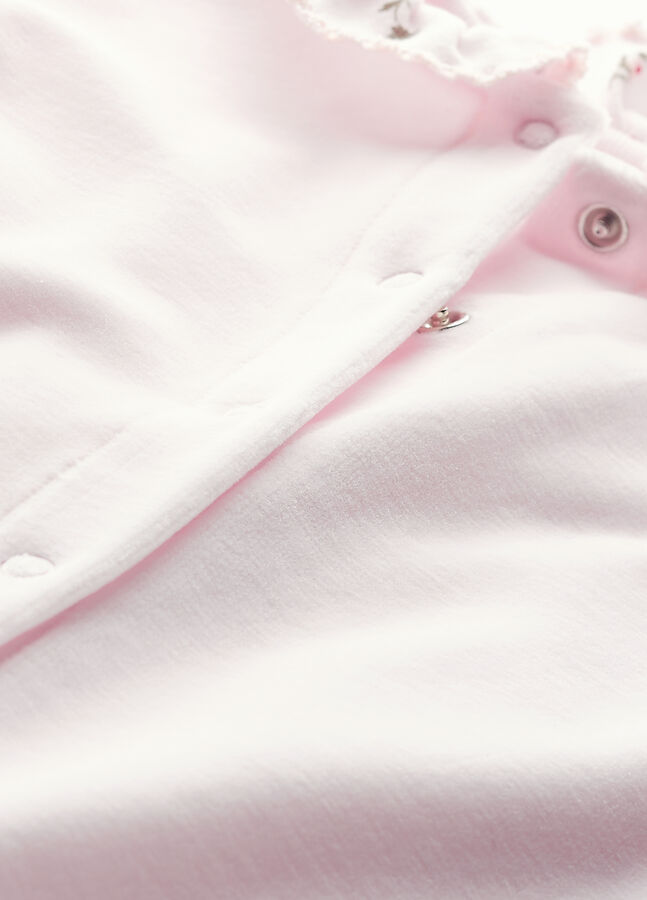 Pijama terciopelo para beb&eacute; ni&ntilde;a rosa VIENNE
