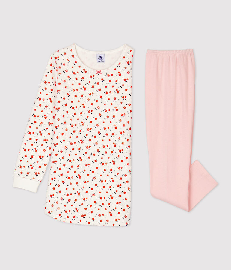 Camis&oacute;n con estampado de flores de ni&ntilde;a de algod&oacute;n blanco/multicolor