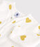 Pelele de bebé con corazones amarillos de algodón orgánico blanco MARSHMALLOW/amarillo OCRE