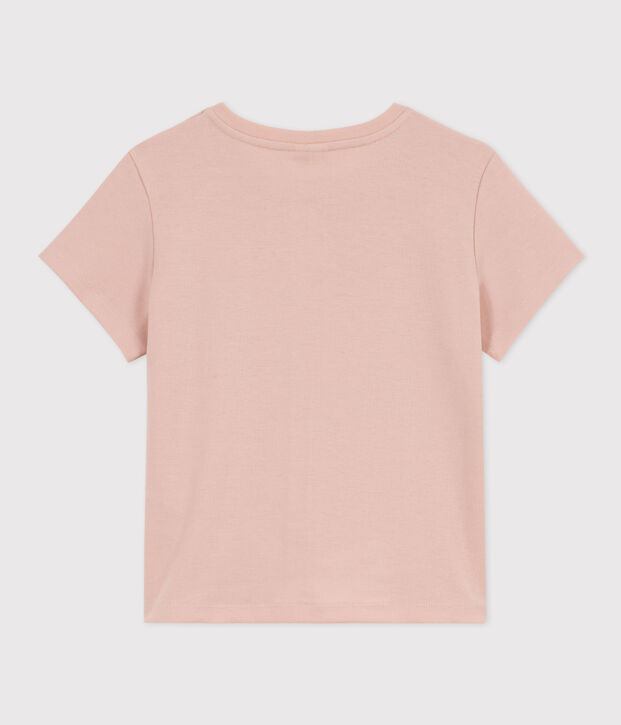 Camiseta estampada de algod&oacute;n para ni&ntilde;a rosa