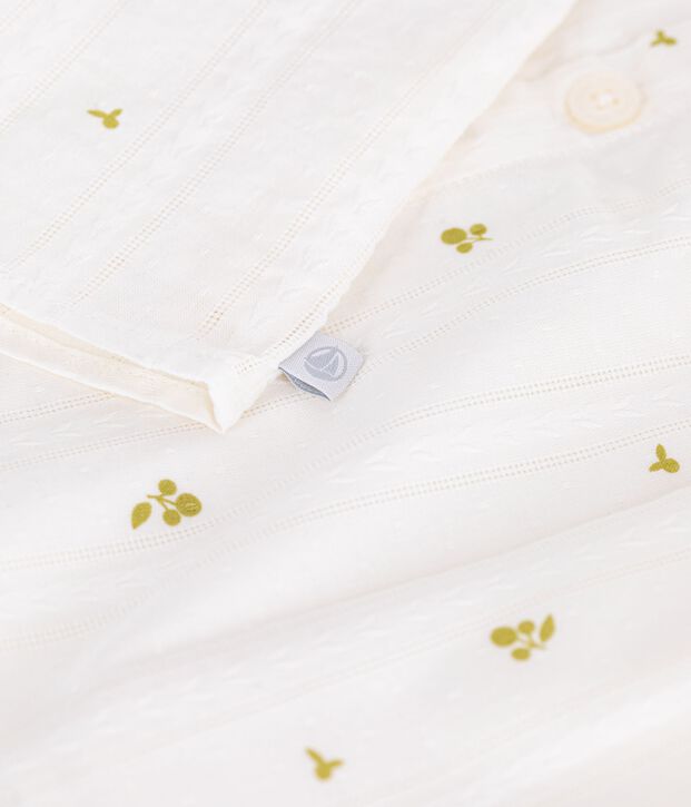 Blusa de algod&oacute;n sin mangas con estampado de flores para beb&eacute; blanco/verde