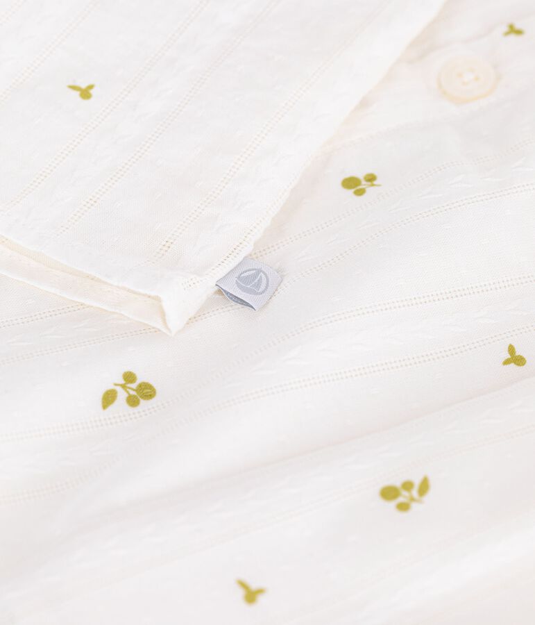 Blusa de algod&oacute;n sin mangas con estampado de flores para beb&eacute; blanco/verde